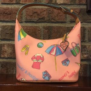 Dooney & Bourke Pink Summer Miami Print Bucket Bag